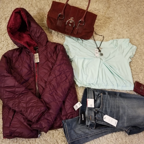 NWT EXPRESS Distressed Mid-Rise Strech Leggings12L - Picture 4 of 5